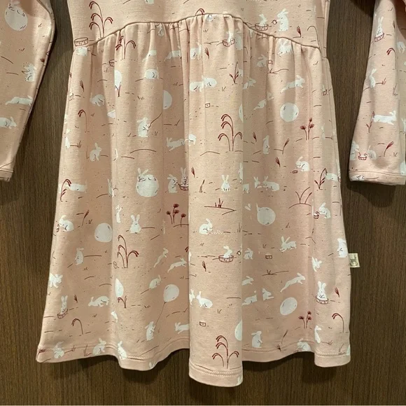 Red Caribou Girl’s ‘Moonlit Usagi(Hares)’ Peach Whip Dress Size 6/7 Years Easter - Picture 5 of 16